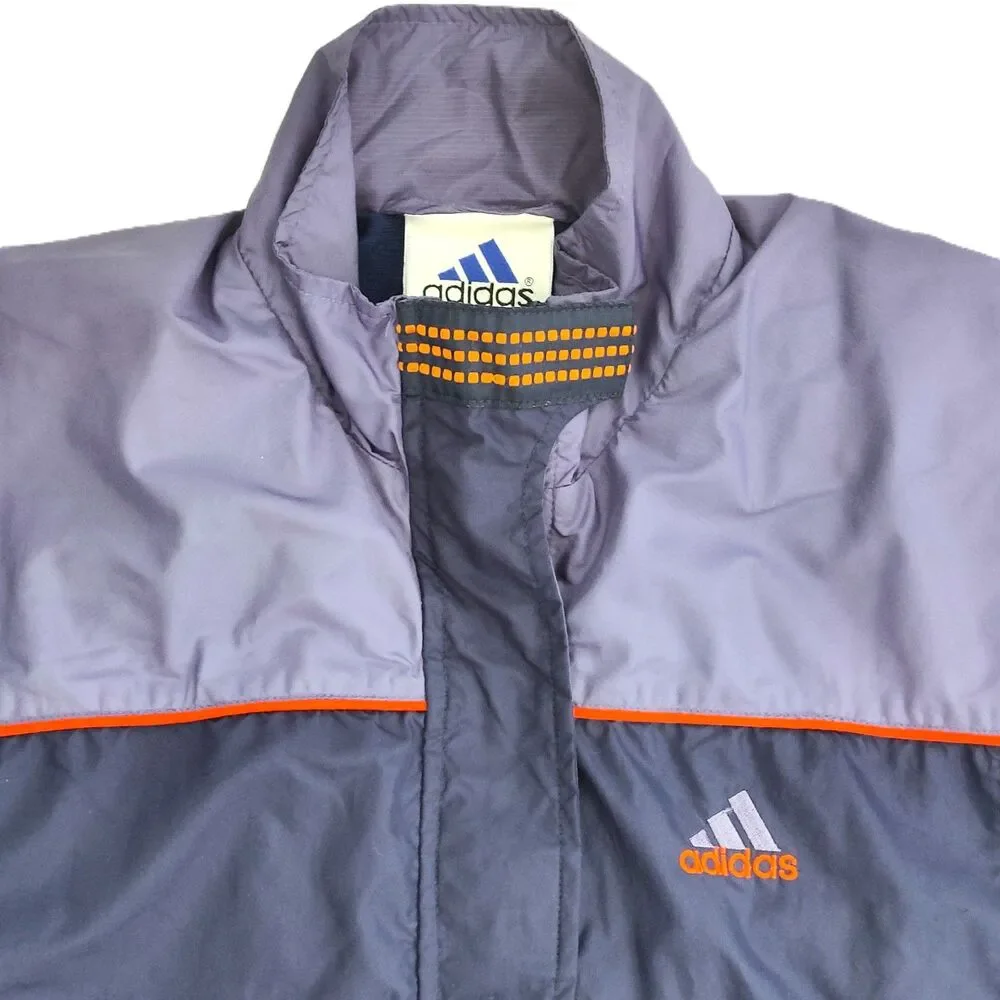 Adidas Mens L Navy Blue Orange Windbreaker Jacket Track Pants Tracksuit Set